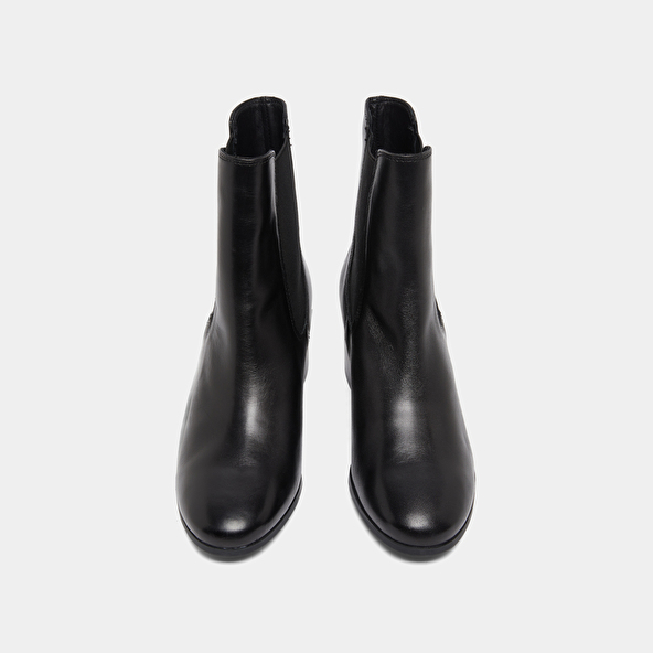 Bottines à talons et élastiques in black leather | ALDERIC