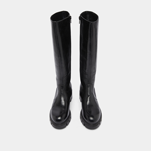 Bottes à semelles crantées in black leather | ANTONIN