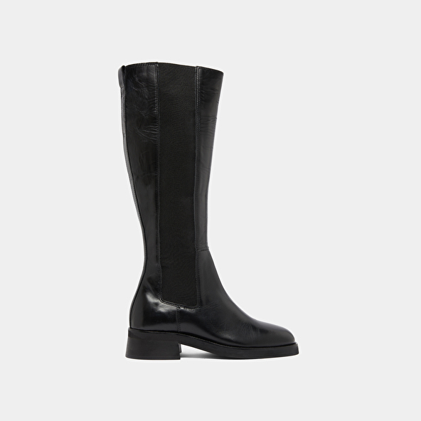 Bottes hautes in black leather | PEGGIE