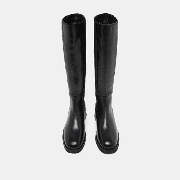 Bottes hautes in black leather | PEGGIE