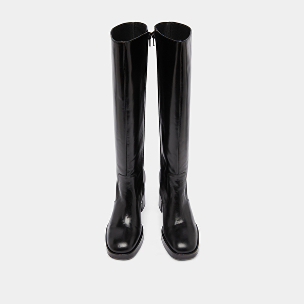 Platform boots in black leather | VENDOME