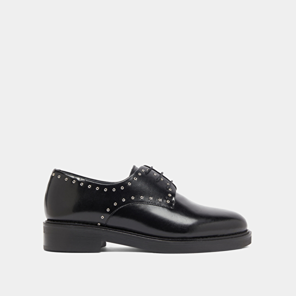 Derbies à détails argentés in black leather | DAHO