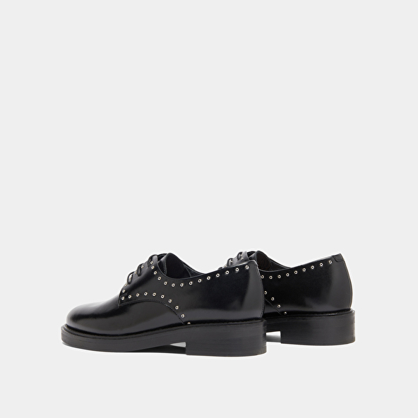 Derbies à détails argentés in black leather | DAHO