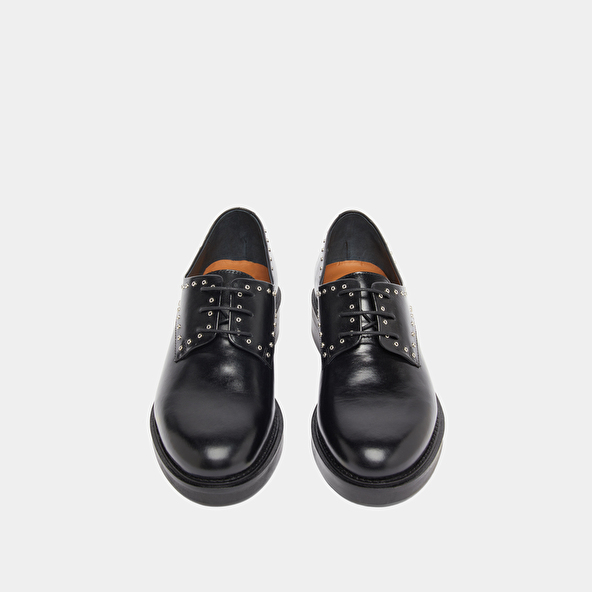Derbies à détails argentés in black leather | DAHO