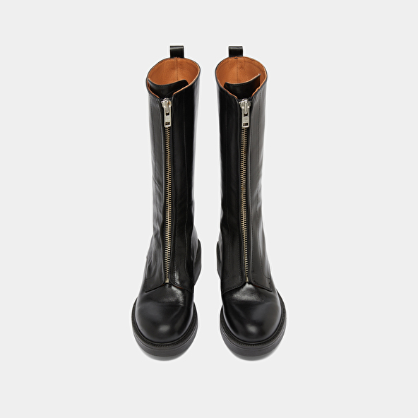 Bottes à élastiques in black distressed leather | ALEP