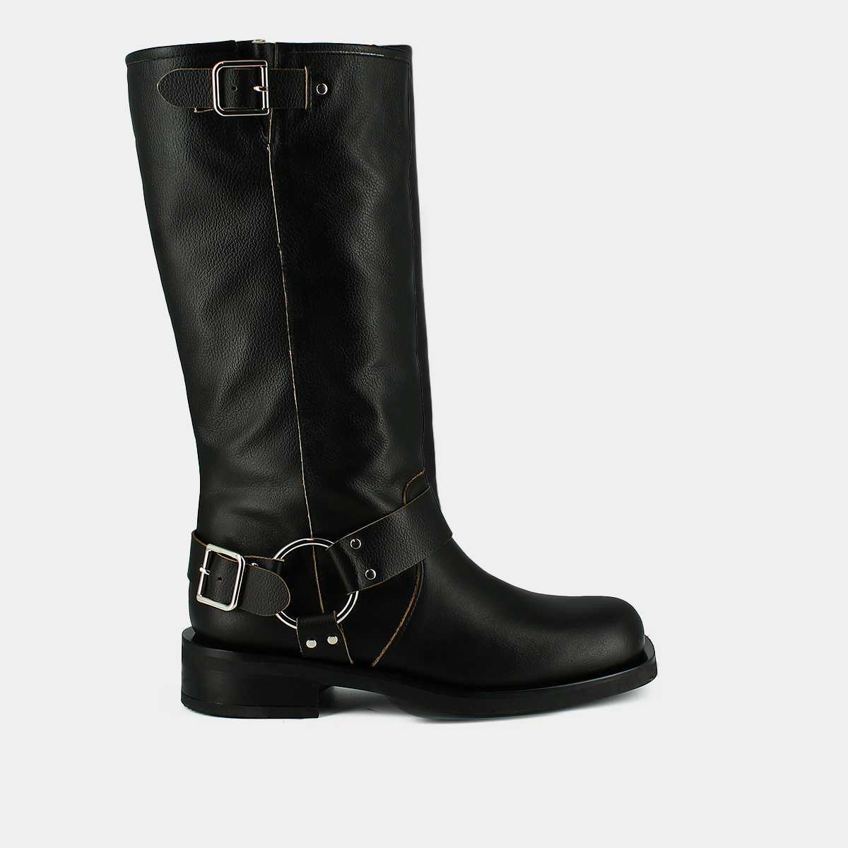 Round-toe boots in black leather | PHILIPPE