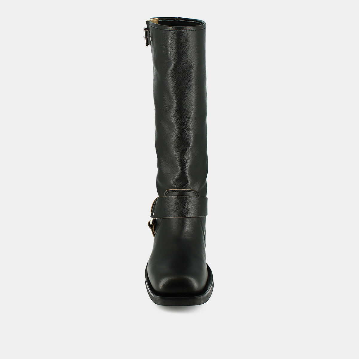 Round-toe boots in black leather | PHILIPPE