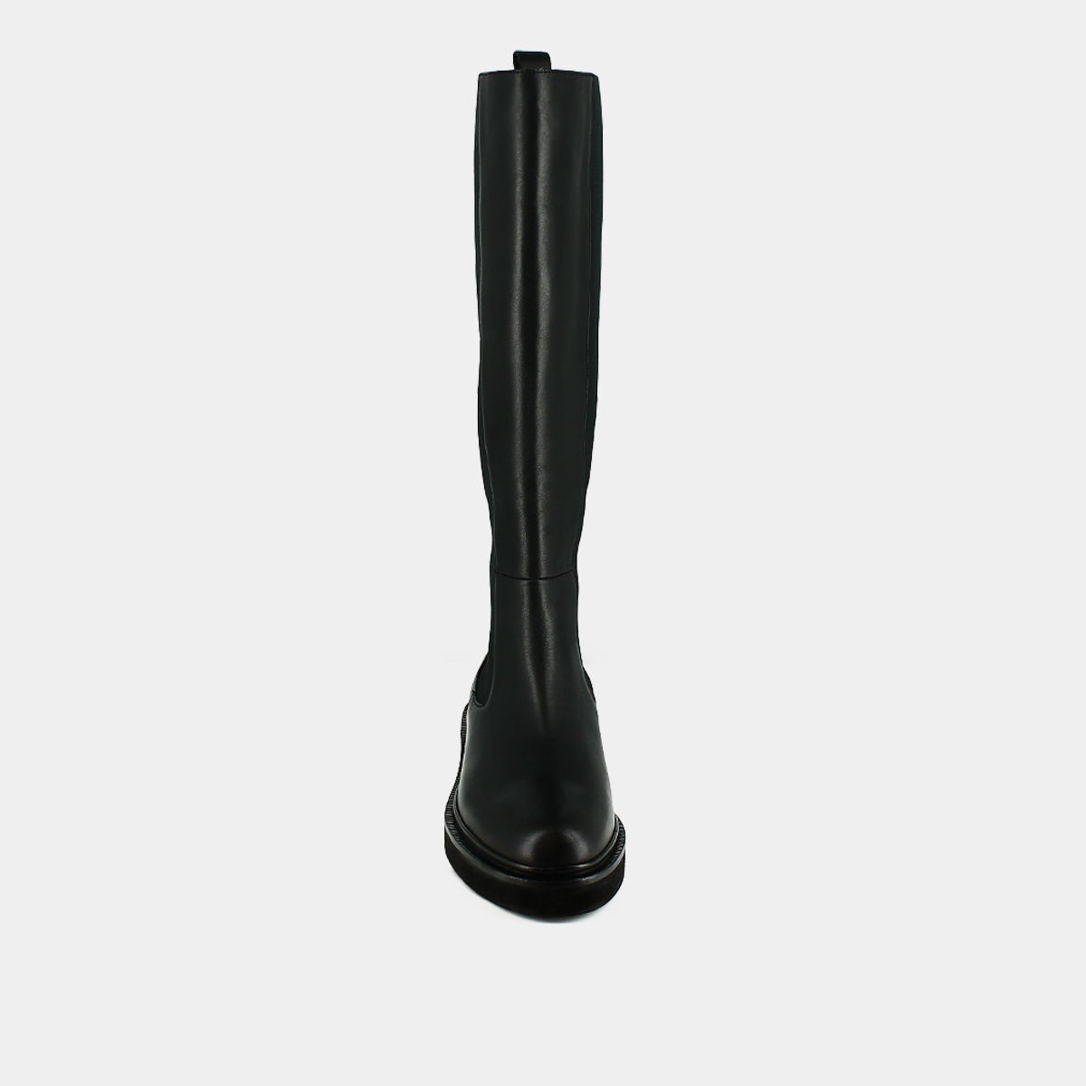Boots with elastics in black leather | DOLMEN