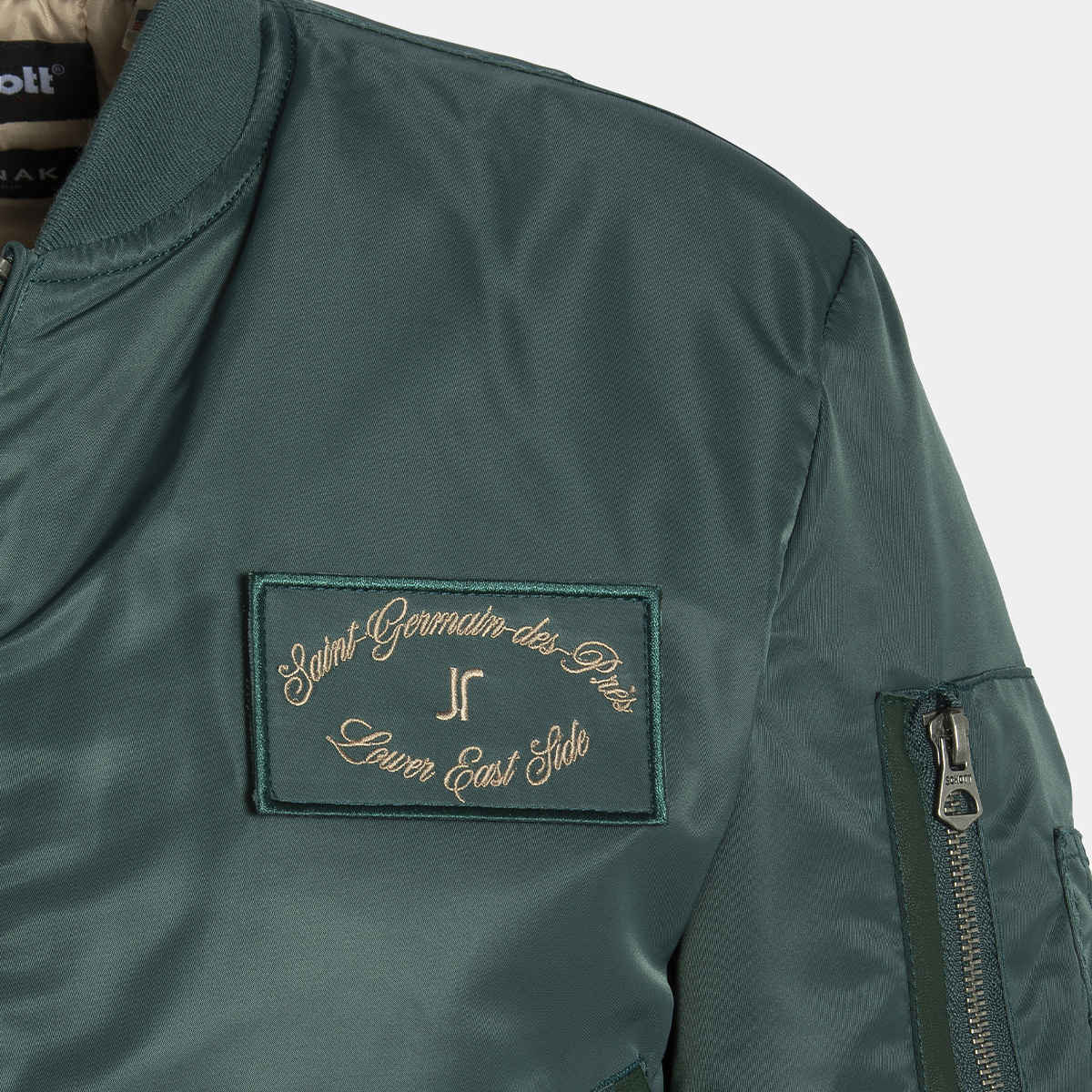 The Jonak Bomber - Jonak x Schott in green nylon | THE