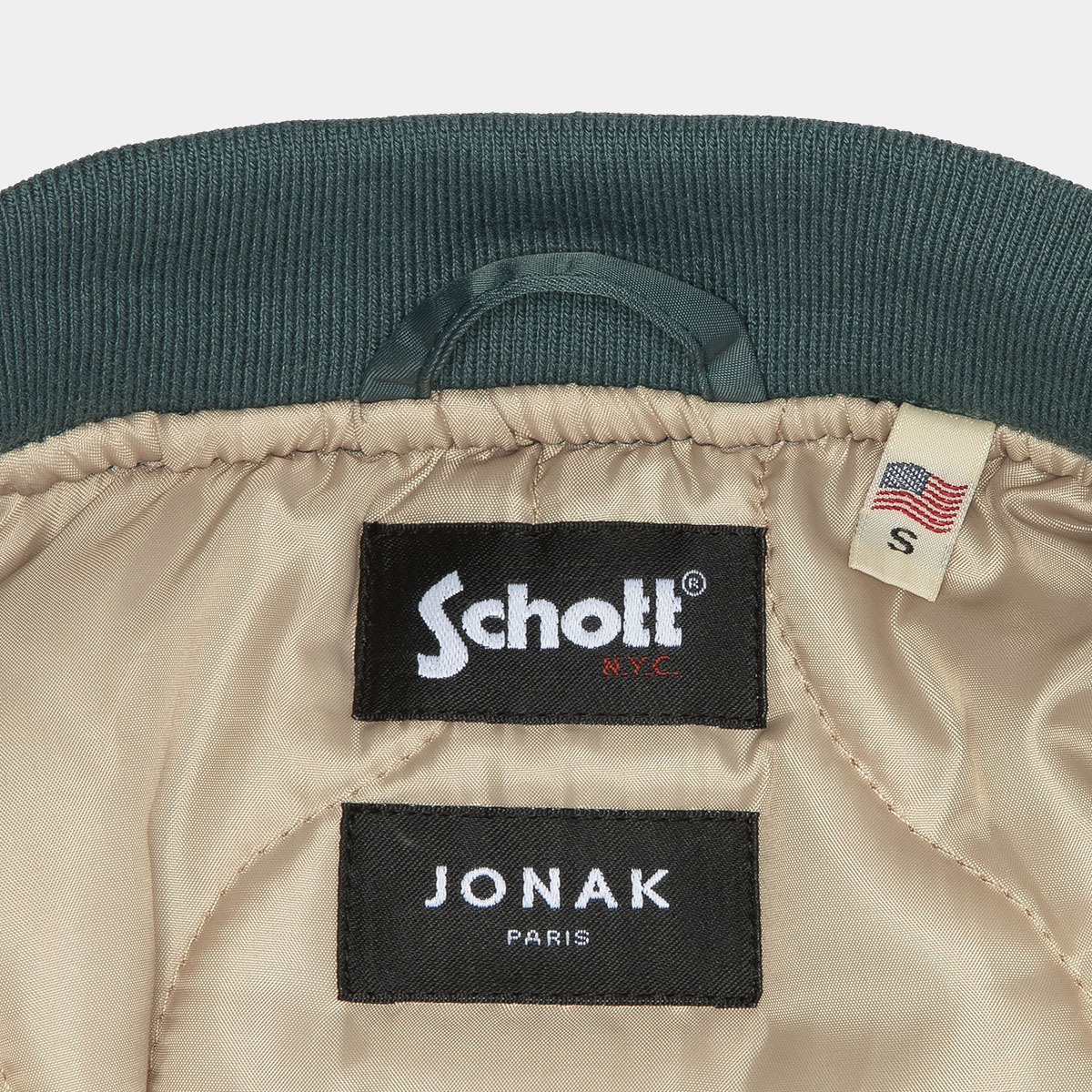 The Jonak Bomber - Jonak x Schott in green nylon | THE