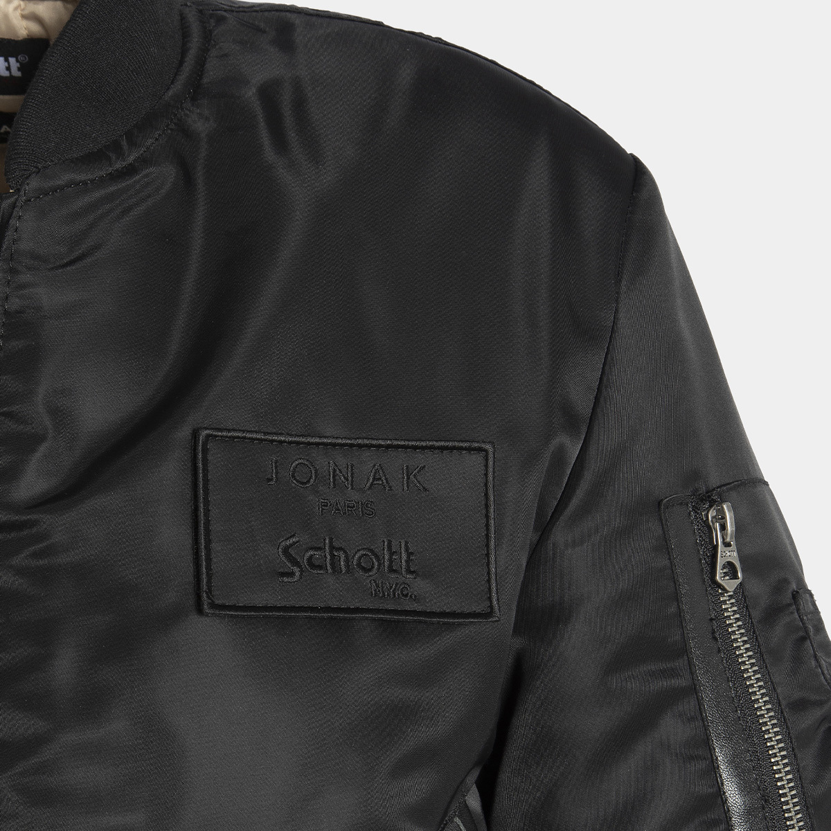 The Jonak Bomber - Jonak x Schott in black nylon | THE