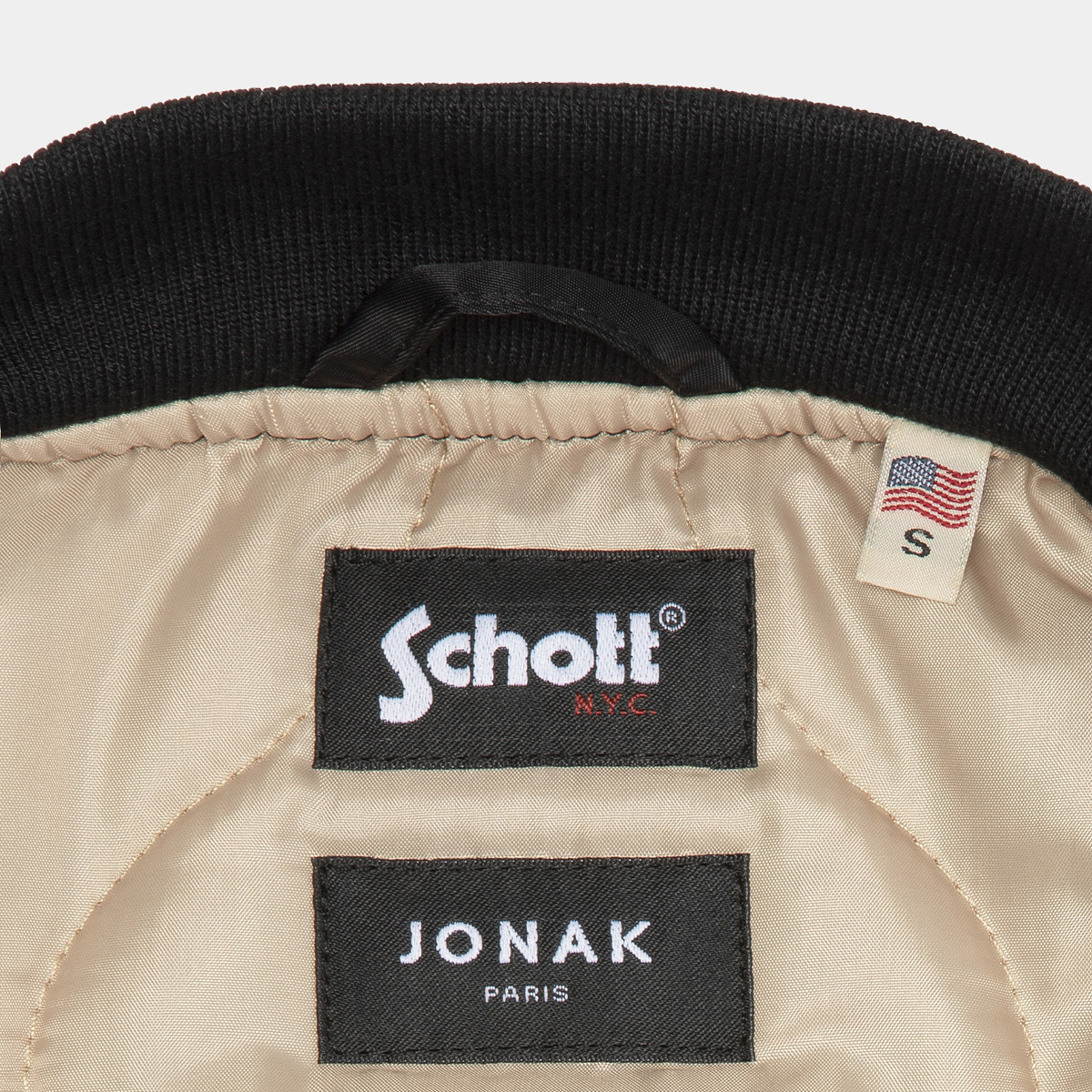 The Jonak Bomber - Jonak x Schott in black nylon | THE