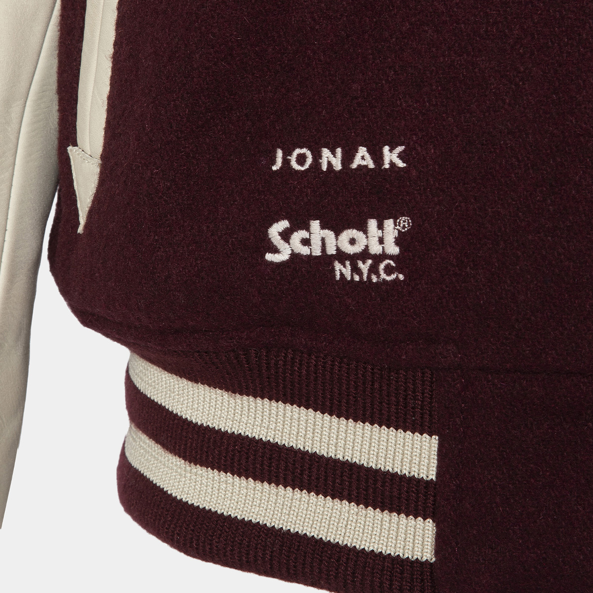 THE JONAK VARSITY in burgundy wool | THE