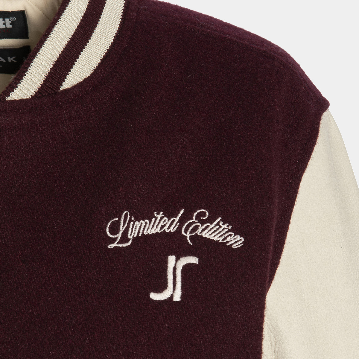 THE JONAK VARSITY in burgundy wool | THE