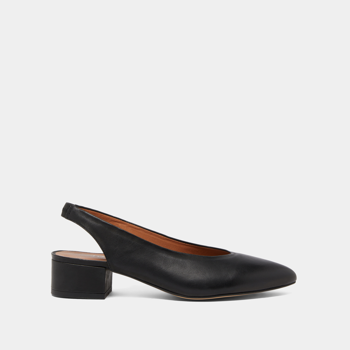 Ballet flats with open backs in black leather | VINCE