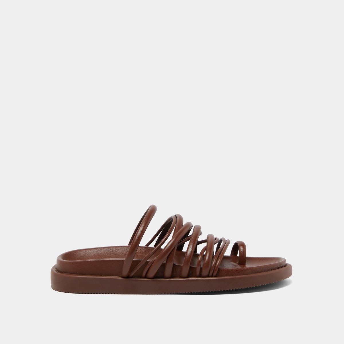 Multi-strap sandals in brown leather | WALKMAN