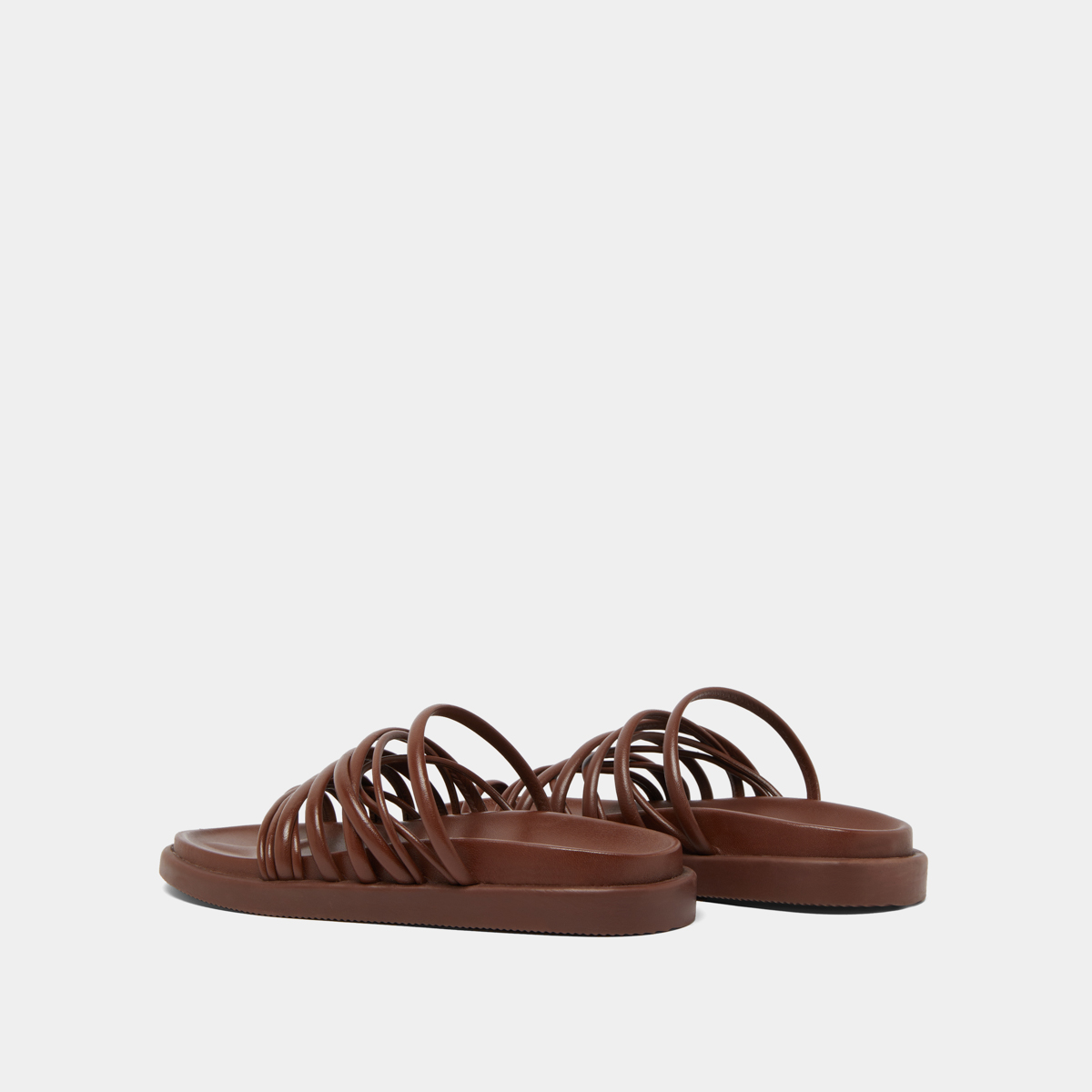 Multi-strap sandals in brown leather | WALKMAN