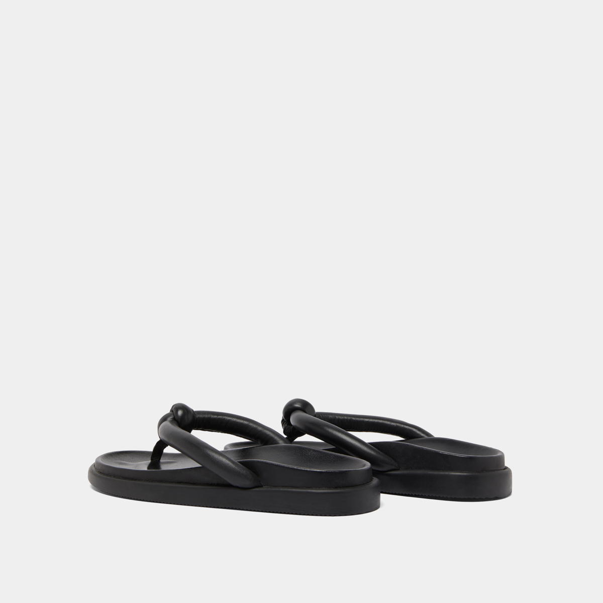 Mules with straps in black leather | WOODLAND