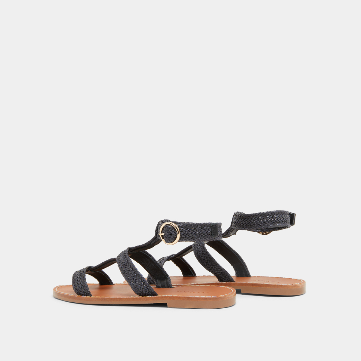 Plagettes with straps in dark textile rope | LOGAN