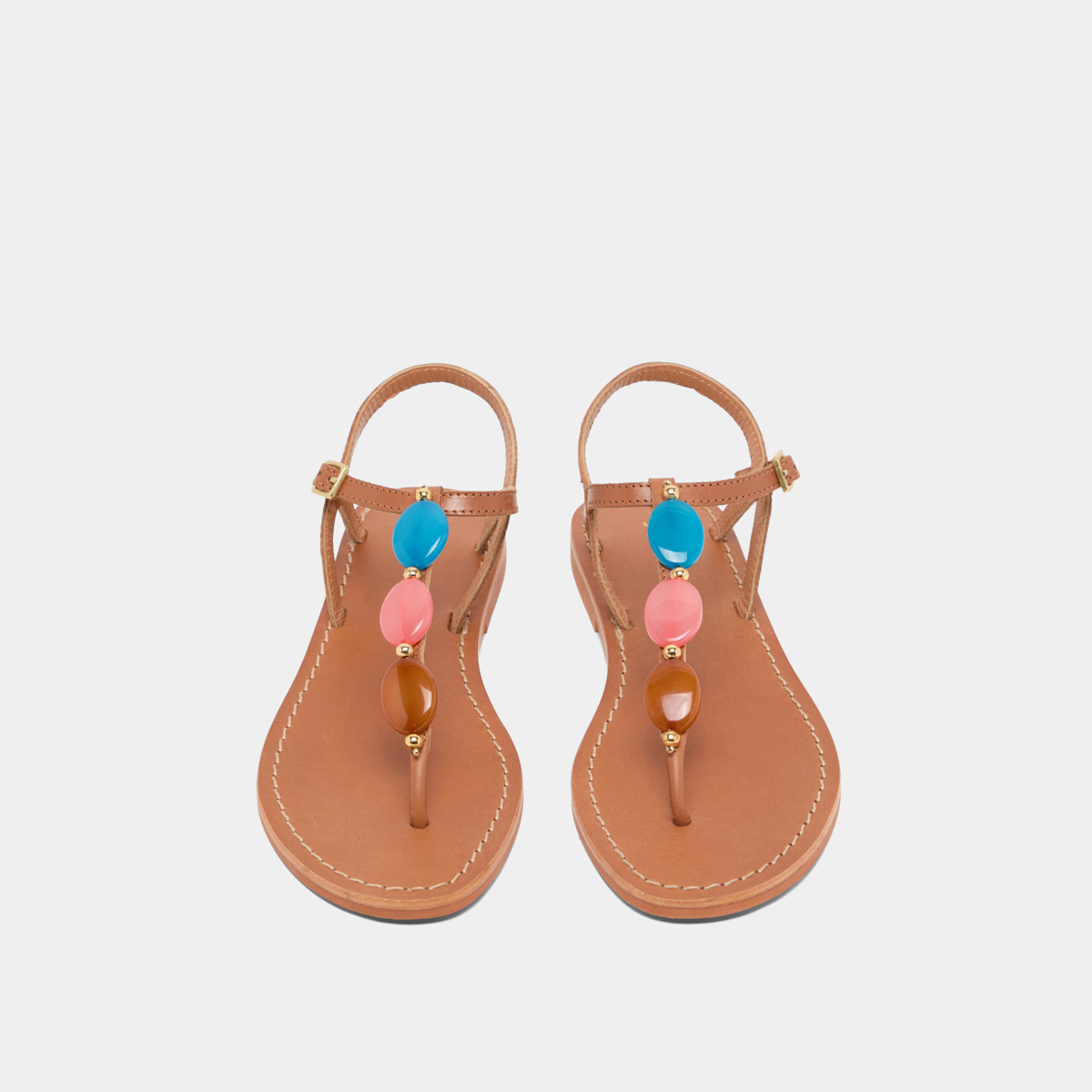 Plagettes with details in camel leather | WALID