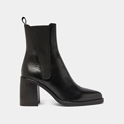 Boots &agrave; talons hauts et &eacute;lastiques in black leather | disco