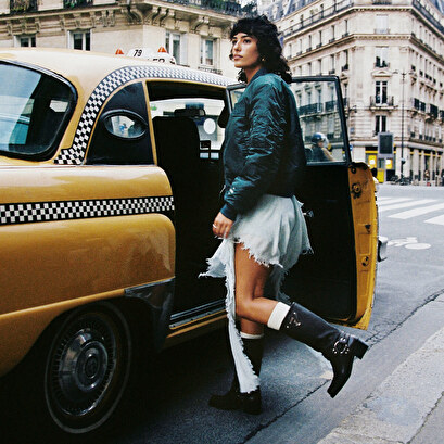 The jonak bomber - jonak x schott in green nylon | the