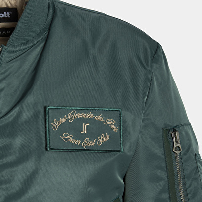 The jonak bomber - jonak x schott in green nylon | the