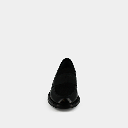 Mocassins college &agrave; bouts ronds - Jonak in black glazed leather | DISTRICT