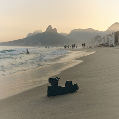 Wedge sandals with thick straps in dark brown leather | ERWAN