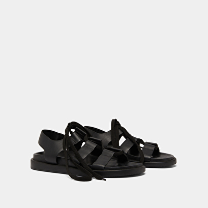 Sandals with multiple straps and laces black