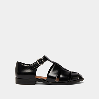Sandals in black leather | agosta