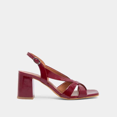 Heeled sandals dark red