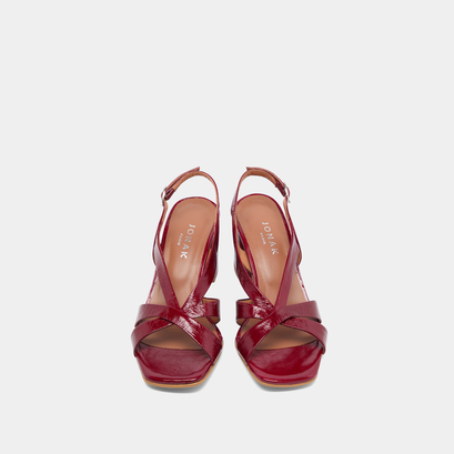 Heeled sandals dark red