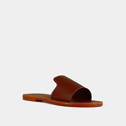 Open-toe mules in cognac leather | WACO