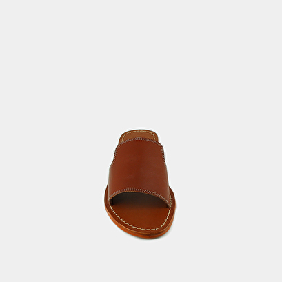 Open-toe mules in cognac leather | WACO