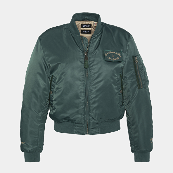 The Jonak Bomber - Jonak x Schott in green nylon | THE
