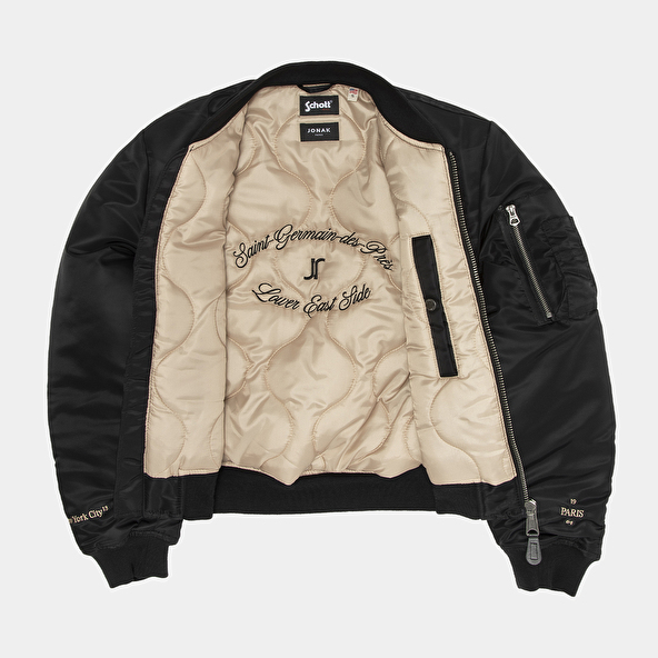 The Jonak Bomber - Jonak x Schott in black nylon | THE