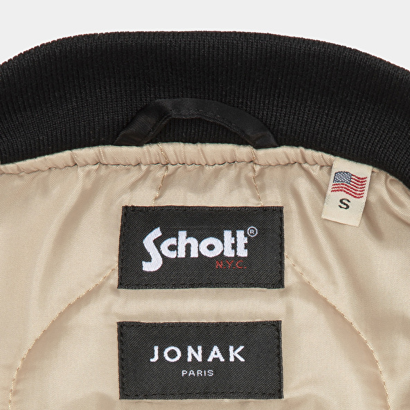 The Jonak Bomber - Jonak x Schott in black nylon | THE