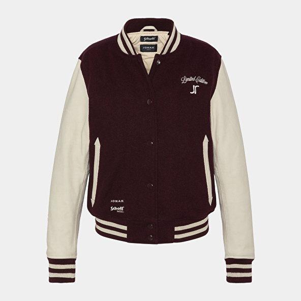 THE JONAK VARSITY in burgundy wool | THE
