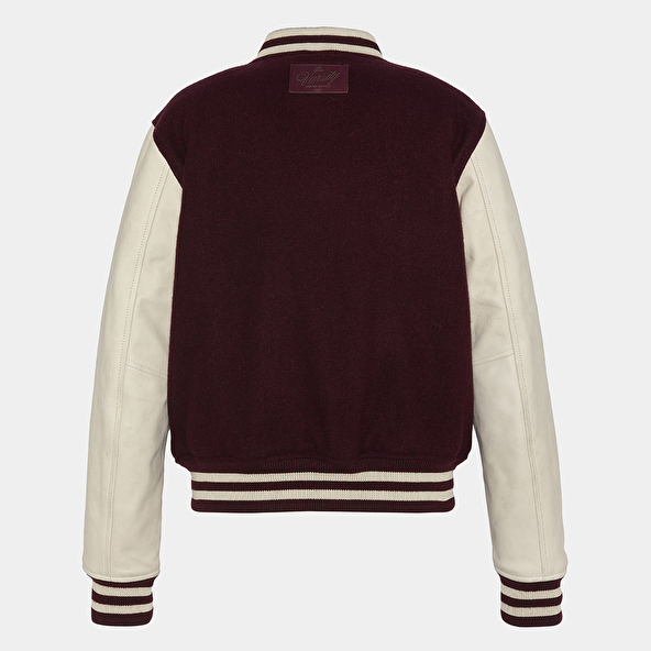 THE JONAK VARSITY in burgundy wool | THE