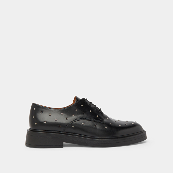 Derbies with silver details in black leather | ABEILLE