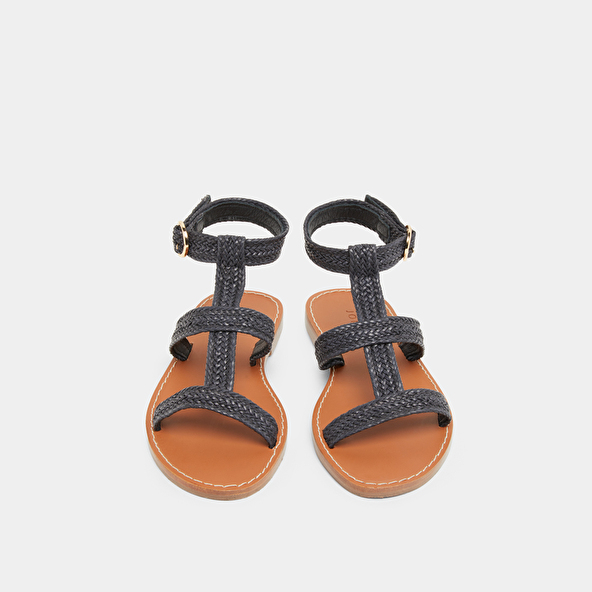 Plagettes with straps in dark textile rope | LOGAN