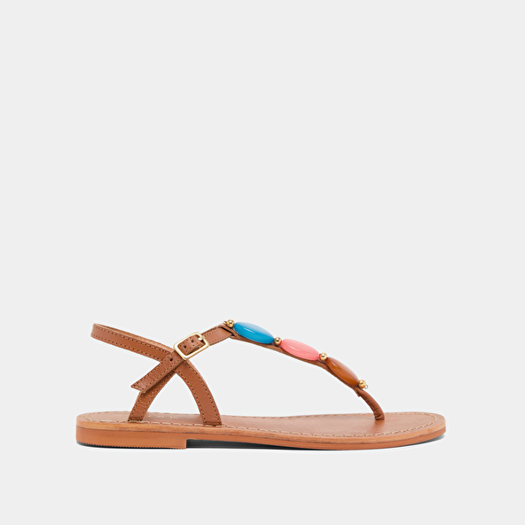 Plagettes with details in camel leather | WALID