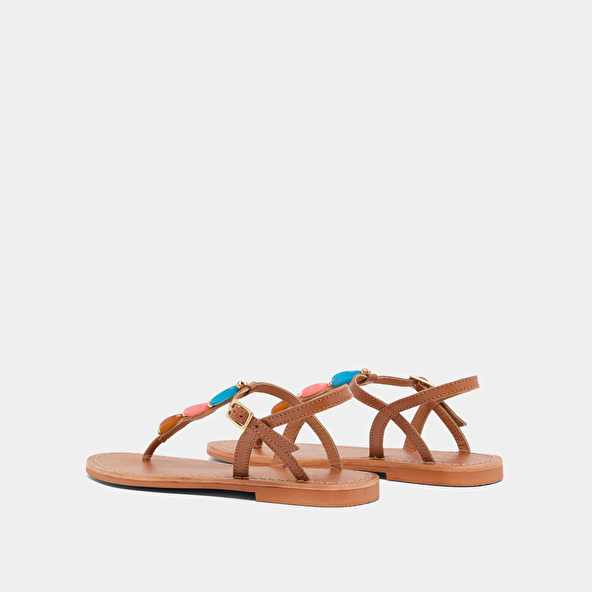 Plagettes with details in camel leather | WALID