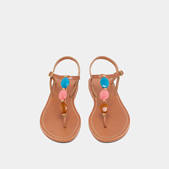 Plagettes with details in camel leather | WALID