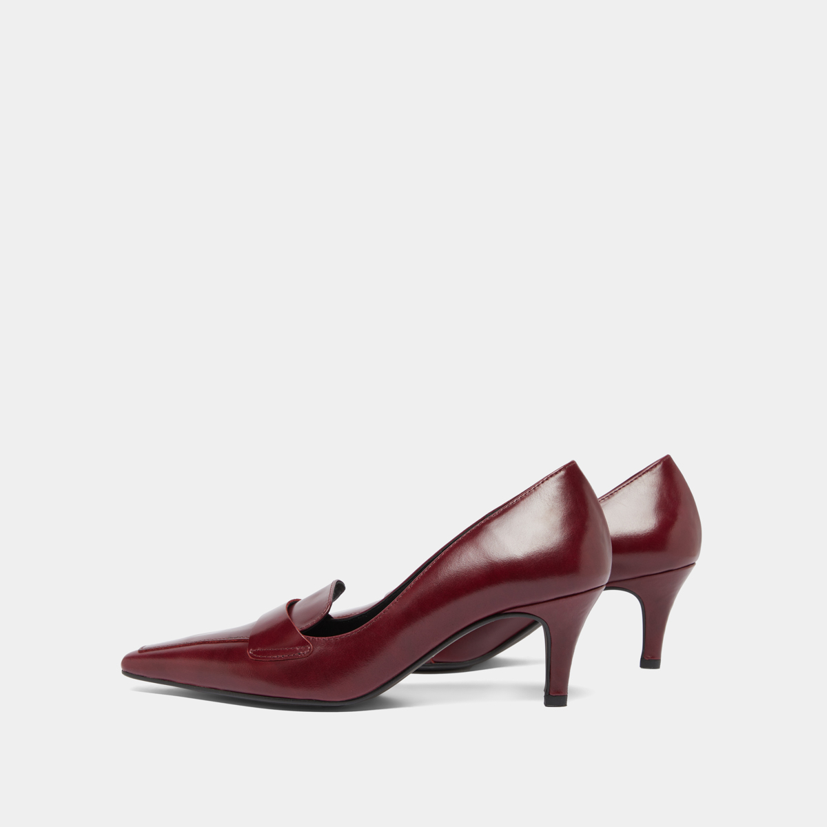Escarpins à pattes in burgundy leather | BLONDIE