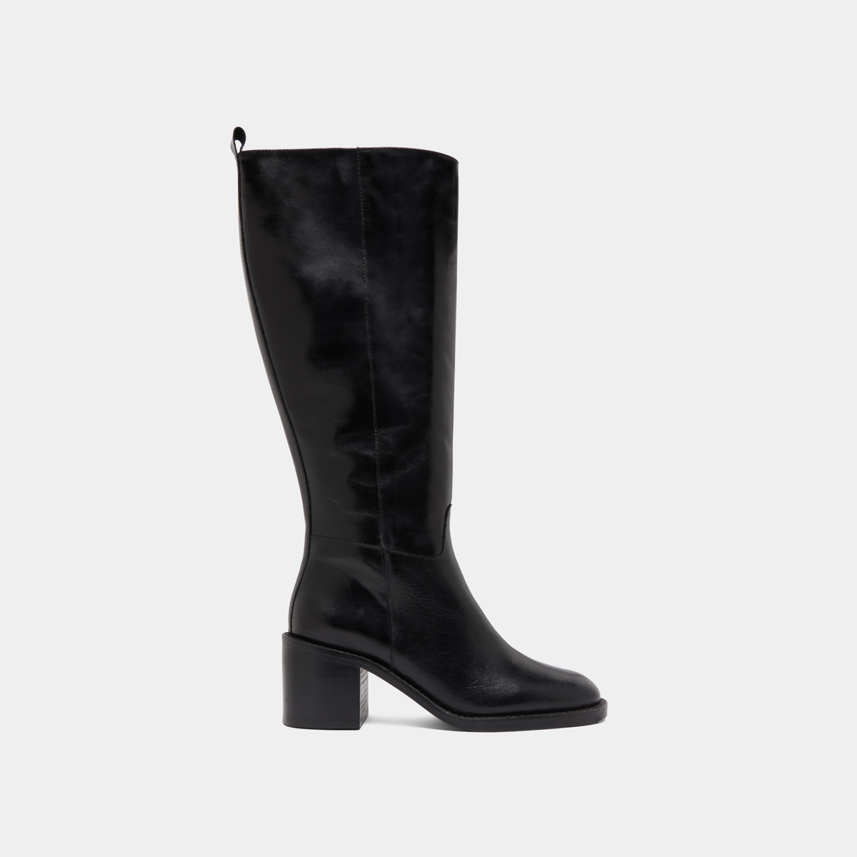 Knee-high boots in black leather calf size M | BONNIE