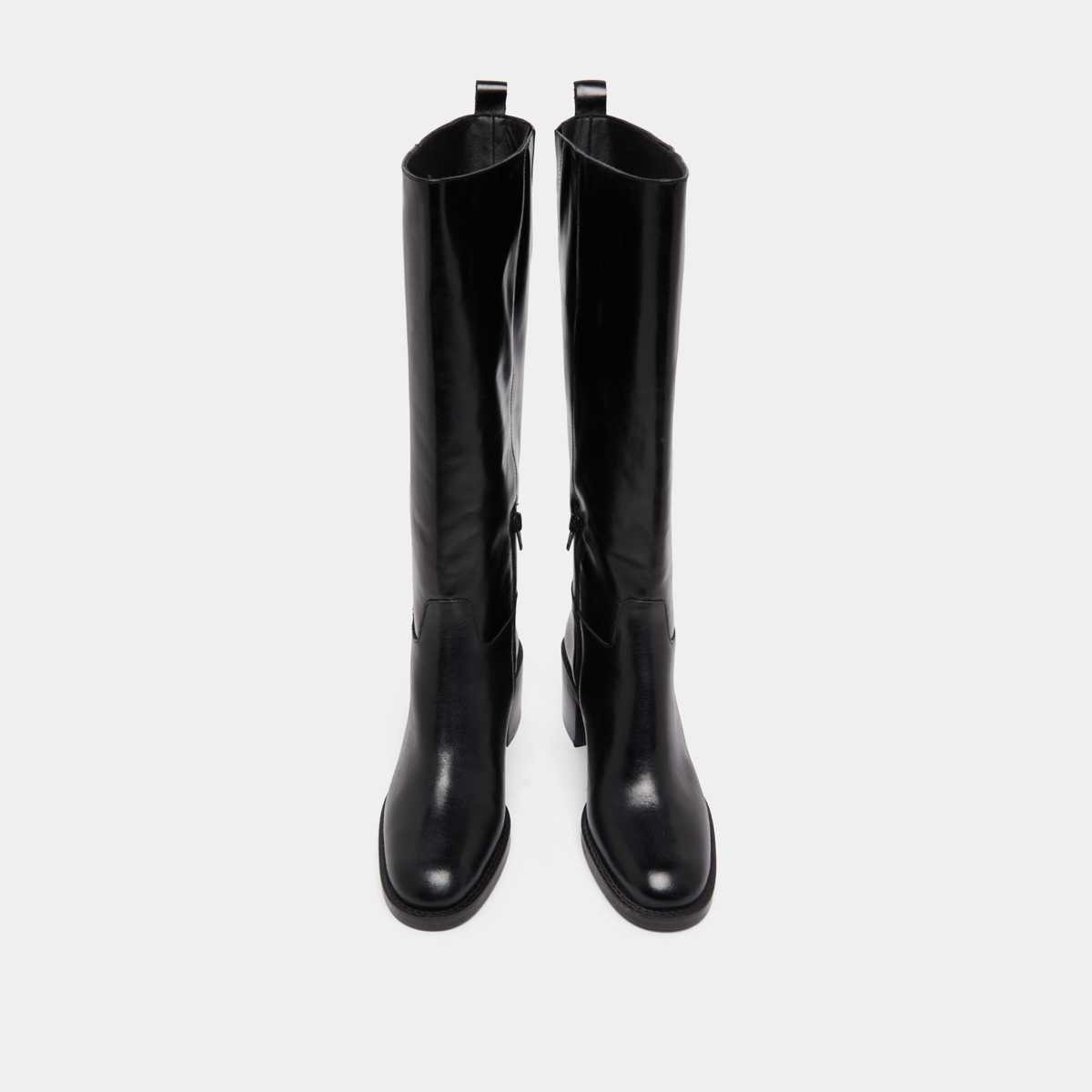 Knee-high boots in black leather calf size M | BONNIE