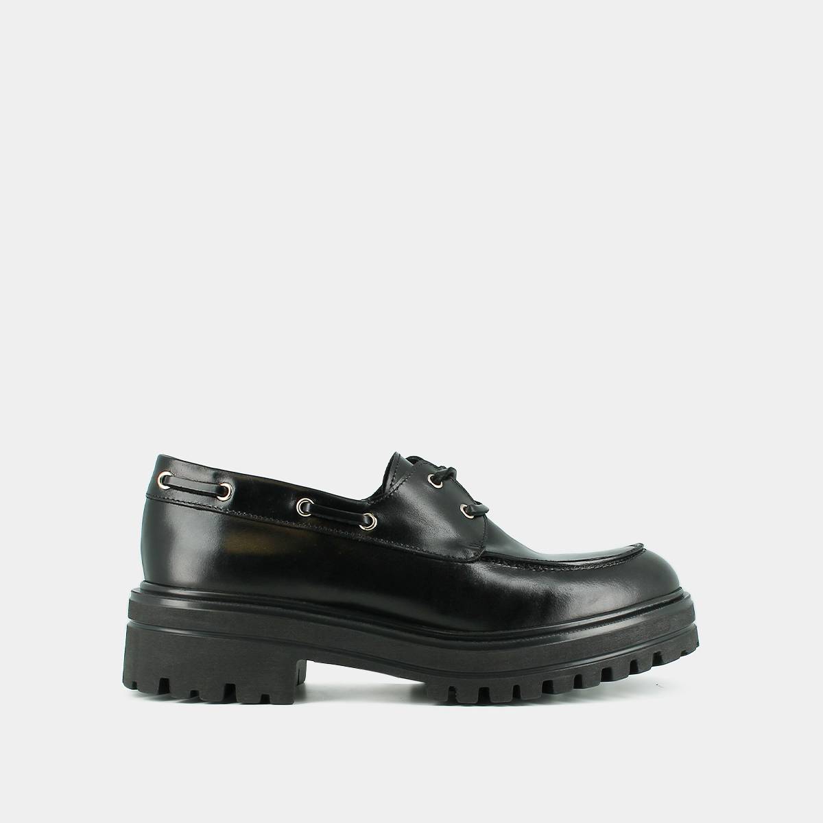 Derbies à lacets in black leather | ANGELUS