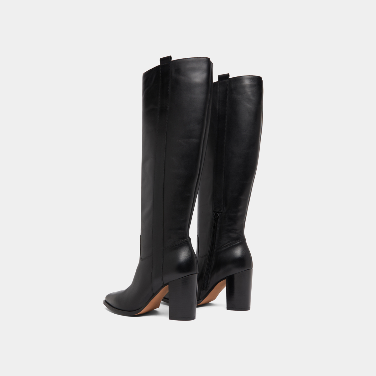 Bottes à hauts talons et bouts pointus in black leather | PECHE